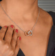 Gift For Sister - Interlocking Heart Necklace - Personalised Message Card