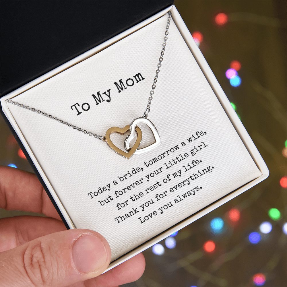 To My Mom Necklace, Wedding Gift for Mum, Mother of the Bride Gift, Family Bond Necklace, Sentimental Gift for Mum