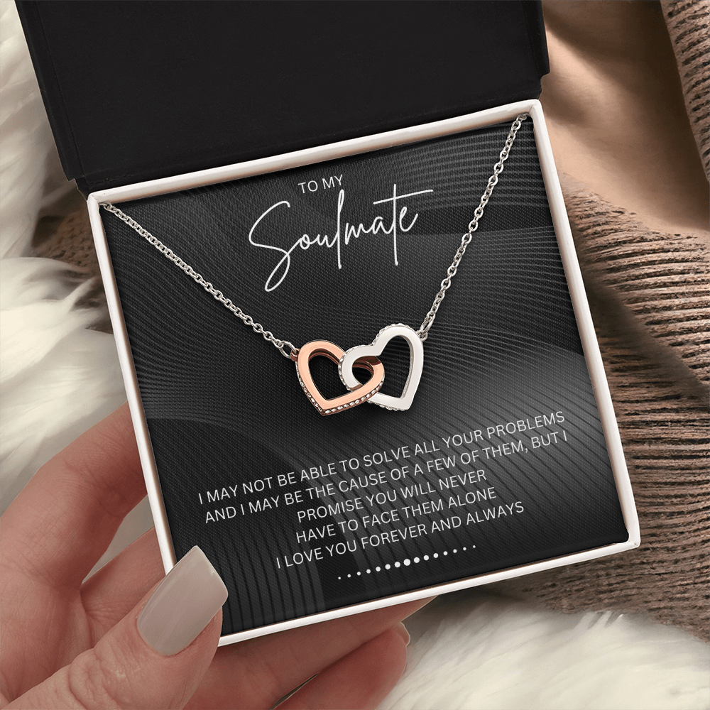 To My Soulmate - Alluring Beauty - Silver Curved Zircon Heart Pendant - For Wife, Girlfriend