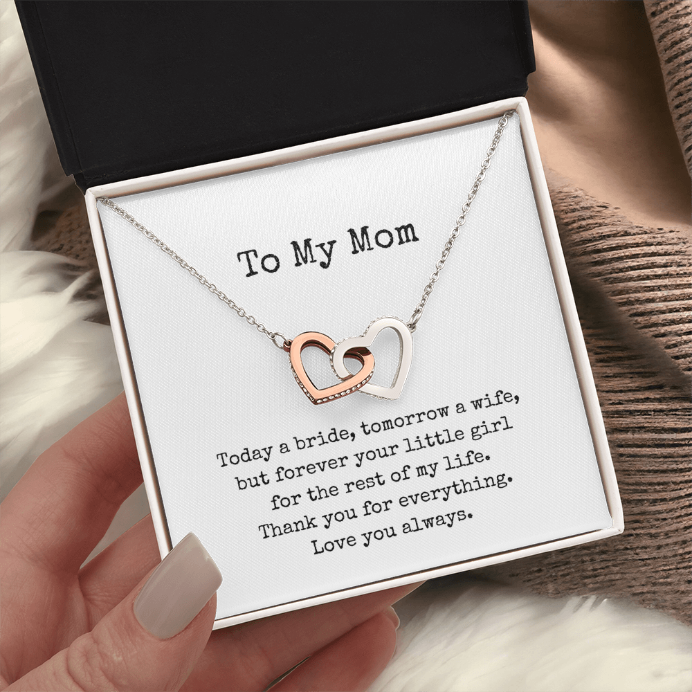 To My Mom Necklace, Wedding Gift for Mum, Mother of the Bride Gift, Family Bond Necklace, Sentimental Gift for Mum