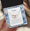 Gift For Sister - Interlocking Heart Necklace - Personalised Message Card