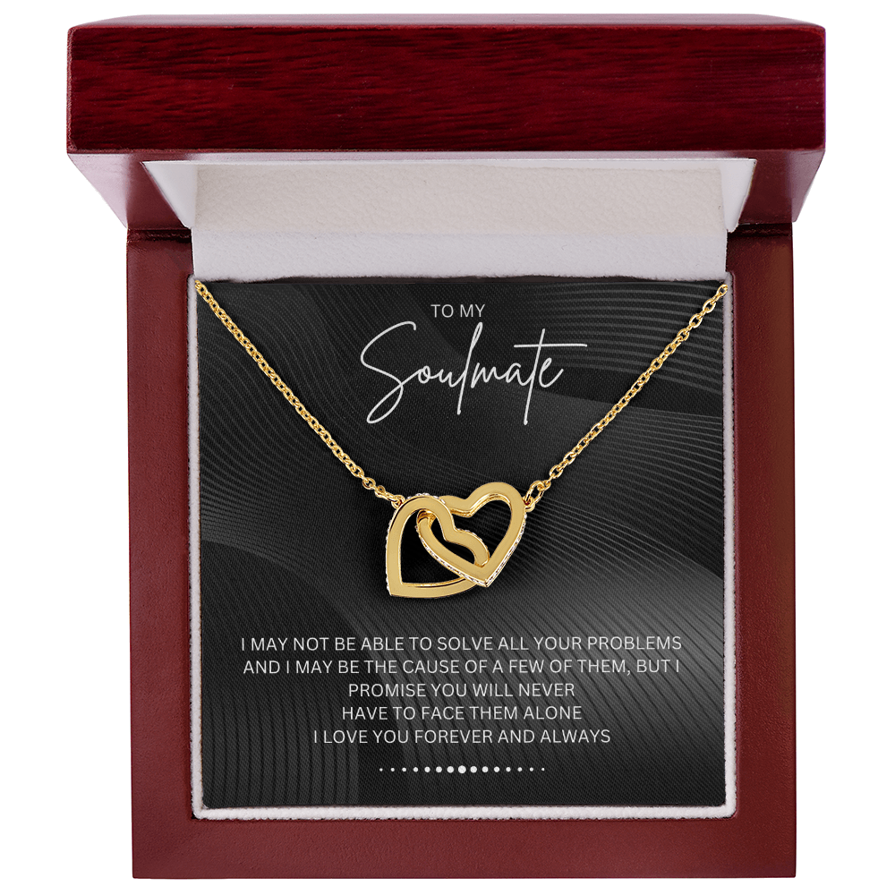 To My Soulmate - Alluring Beauty - Silver Curved Zircon Heart Pendant - For Wife, Girlfriend