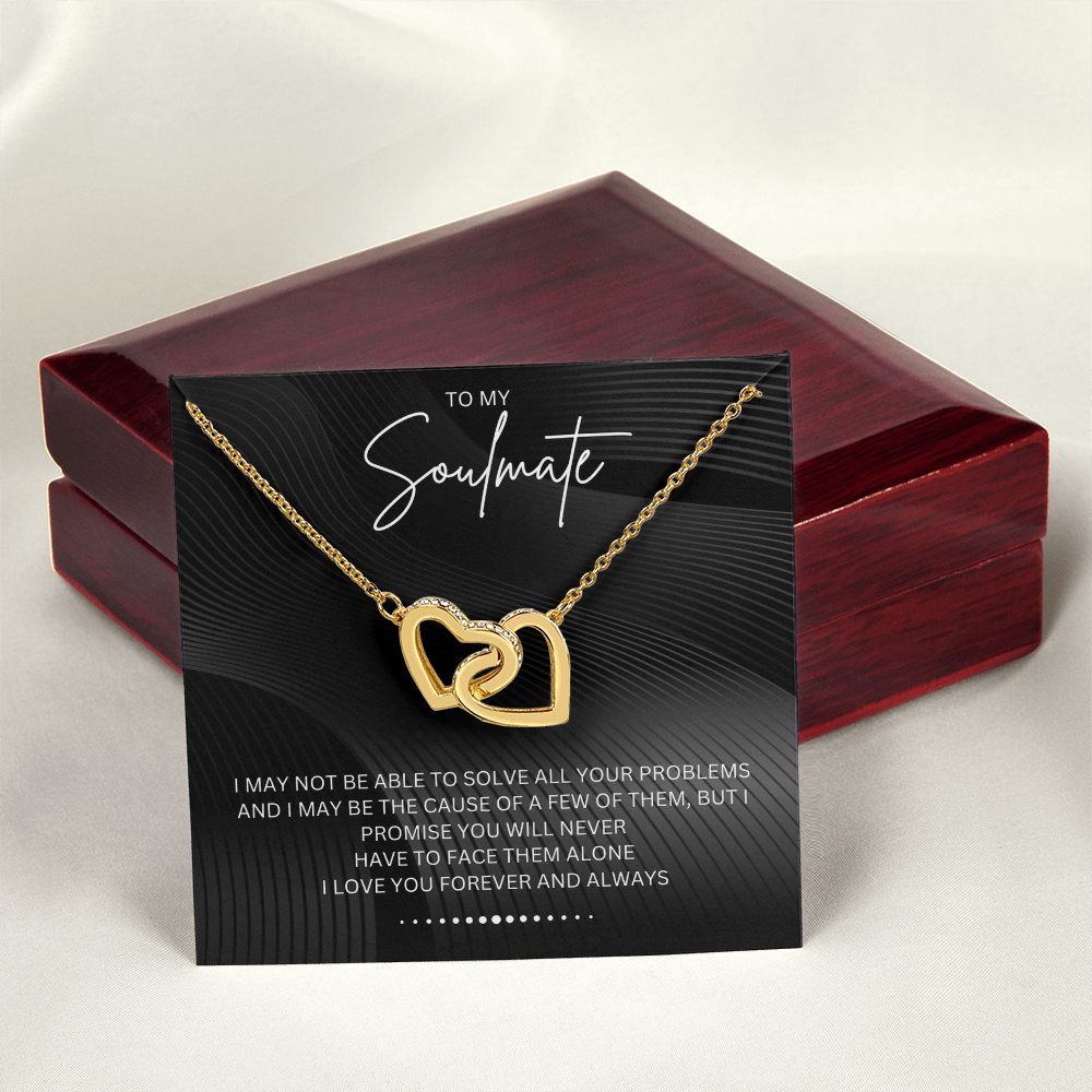 To My Soulmate - Alluring Beauty - Silver Curved Zircon Heart Pendant - For Wife, Girlfriend