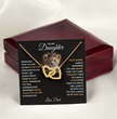 To My Daughter Your A Lioness - Beautiful Interlocking Heart Necklace