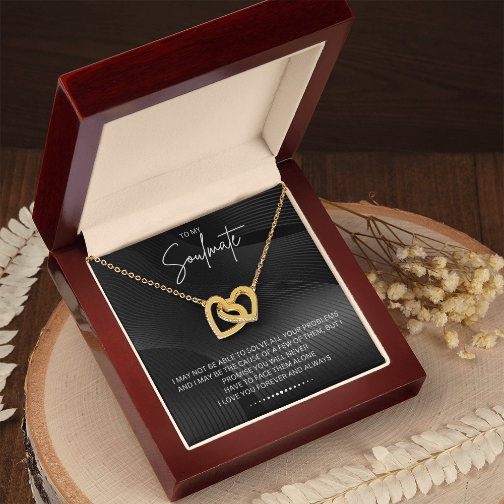 To My Soulmate - Alluring Beauty - Silver Curved Zircon Heart Pendant - For Wife, Girlfriend