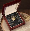 To My Daughter Your A Lioness - Beautiful Interlocking Heart Necklace