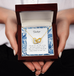 Gift For Sister - Interlocking Heart Necklace - Personalised Message Card