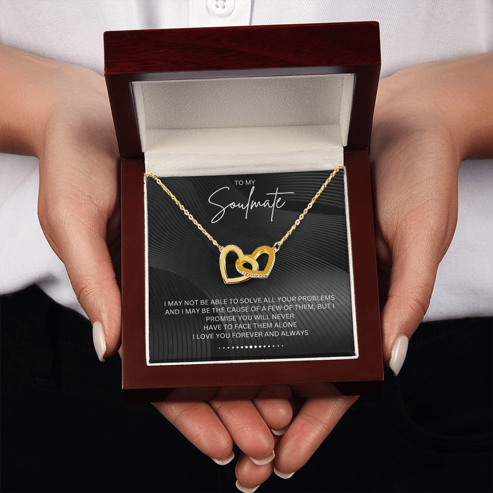 To My Soulmate - Alluring Beauty - Silver Curved Zircon Heart Pendant - For Wife, Girlfriend