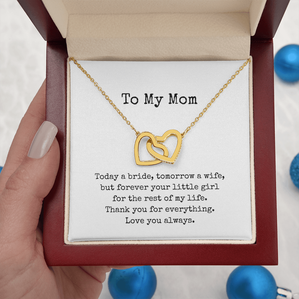 To My Mom Necklace, Wedding Gift for Mum, Mother of the Bride Gift, Family Bond Necklace, Sentimental Gift for Mum