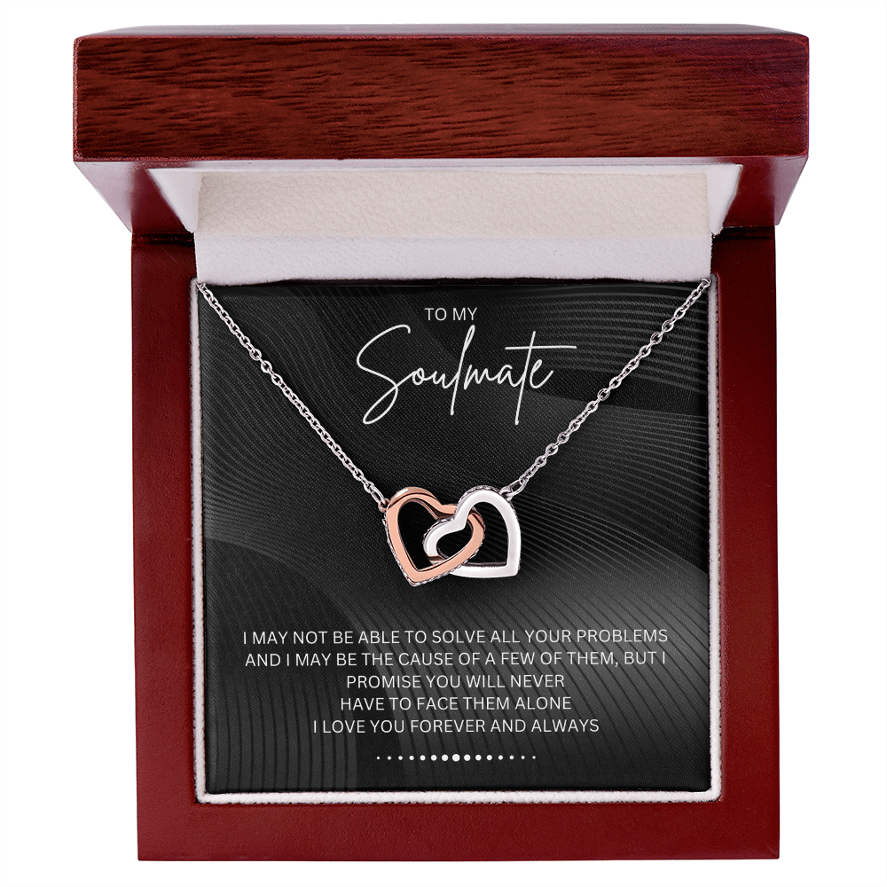 To My Soulmate - Alluring Beauty - Silver Curved Zircon Heart Pendant - For Wife, Girlfriend