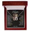 To My Daughter Your A Lioness - Beautiful Interlocking Heart Necklace