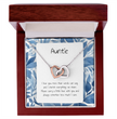Present For Auntie - Interlocking Heart Necklace - Personalised Message Card - Birthday Christmas Gift For Aunt