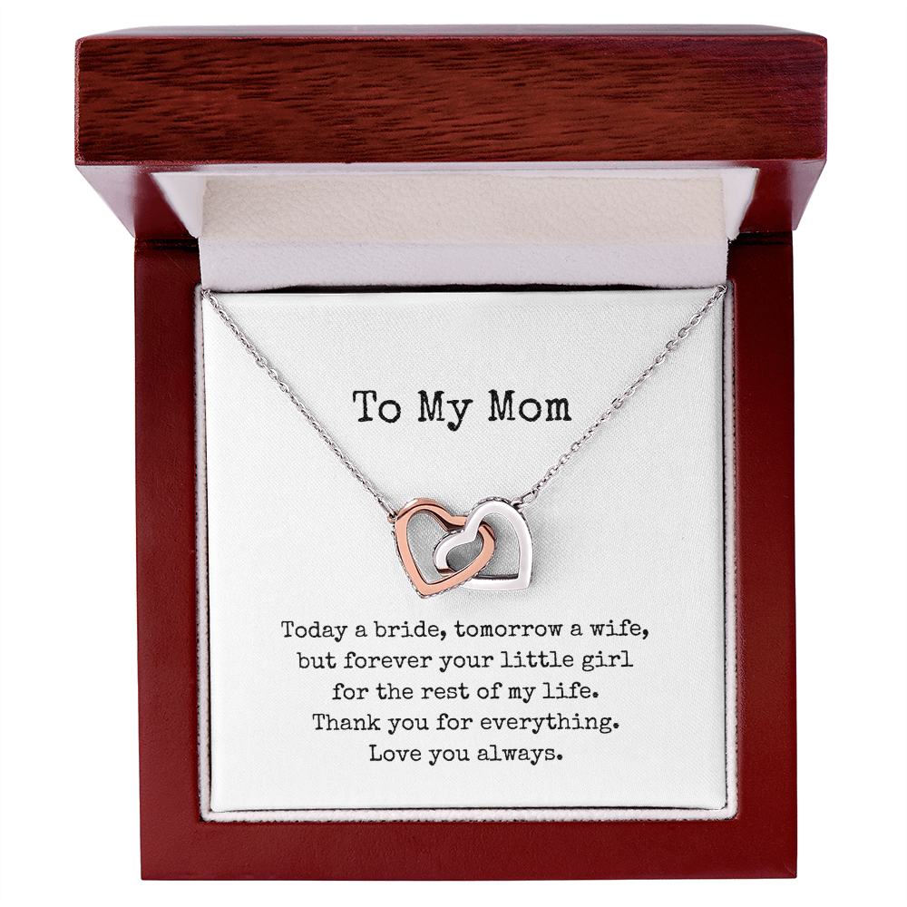 To My Mom Necklace, Wedding Gift for Mum, Mother of the Bride Gift, Family Bond Necklace, Sentimental Gift for Mum