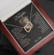 To My Daughter Your A Lioness - Beautiful Interlocking Heart Necklace