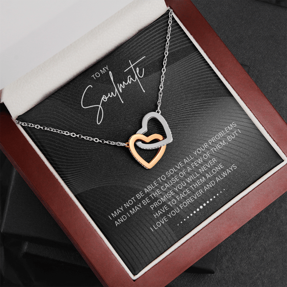 To My Soulmate - Alluring Beauty - Silver Curved Zircon Heart Pendant - For Wife, Girlfriend