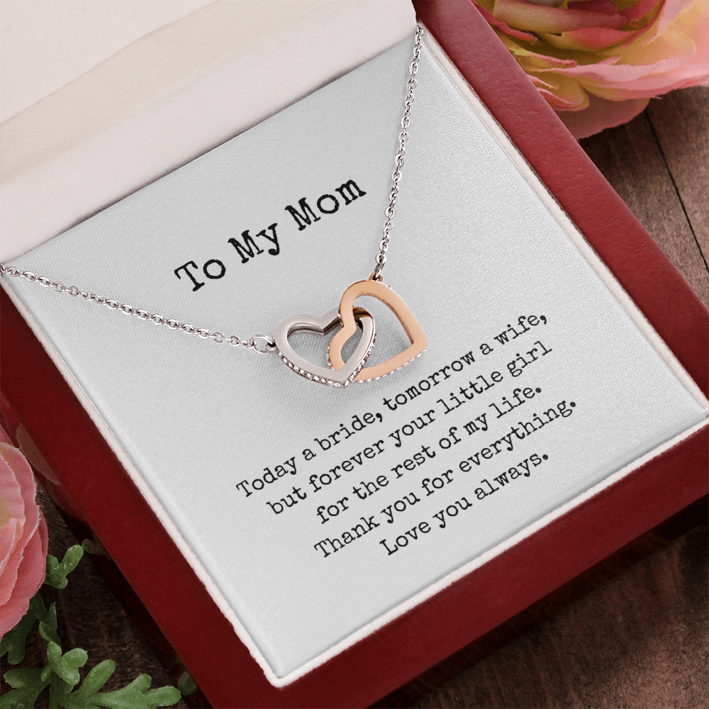 To My Mom Necklace, Wedding Gift for Mum, Mother of the Bride Gift, Family Bond Necklace, Sentimental Gift for Mum