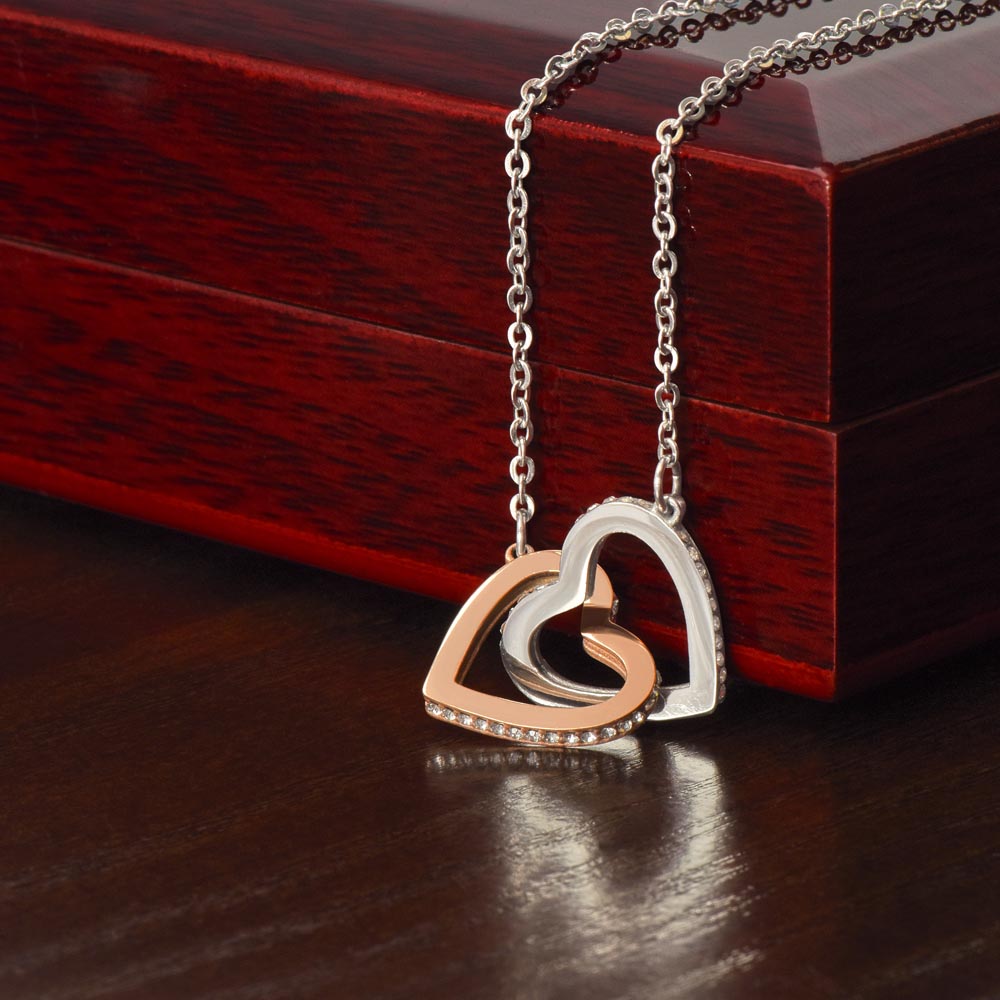 To My Mother Interlocking Heart Necklace From Son