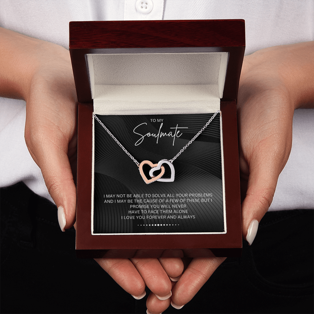 To My Soulmate - Alluring Beauty - Silver Curved Zircon Heart Pendant - For Wife, Girlfriend