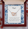 Present For Mum - Interlocking Heart Necklace - Personalised Message Card - Birthday Christmas Gift For Mother