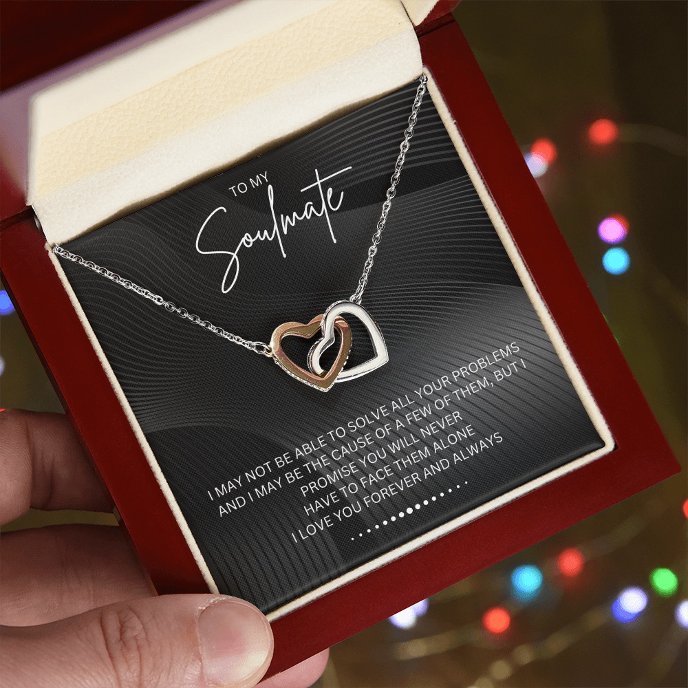 To My Soulmate - Alluring Beauty - Silver Curved Zircon Heart Pendant - For Wife, Girlfriend