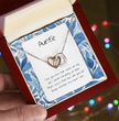 Present For Auntie - Interlocking Heart Necklace - Personalised Message Card - Birthday Christmas Gift For Aunt