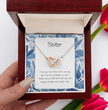 Gift For Sister - Interlocking Heart Necklace - Personalised Message Card