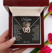 To My Daughter Your A Lioness - Beautiful Interlocking Heart Necklace