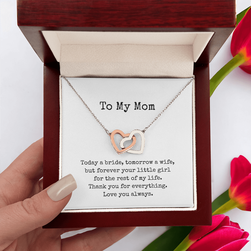 To My Mom Necklace, Wedding Gift for Mum, Mother of the Bride Gift, Family Bond Necklace, Sentimental Gift for Mum