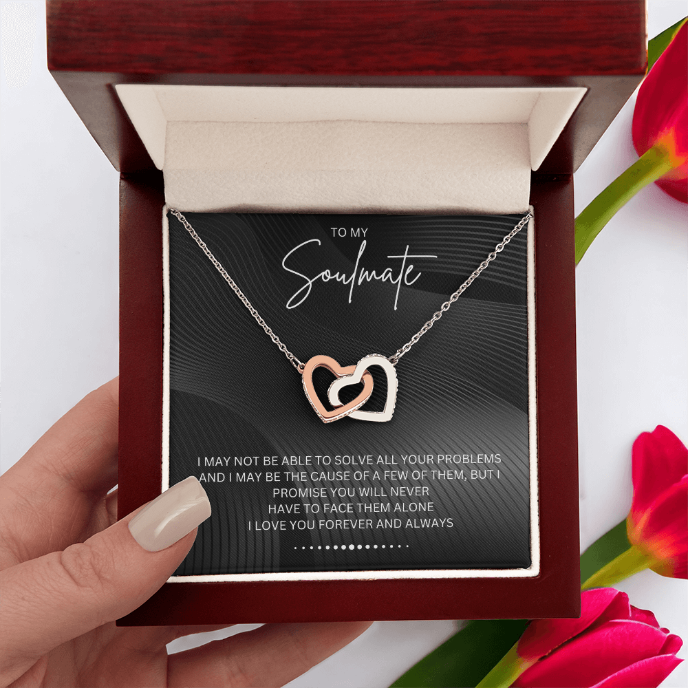 To My Soulmate - Alluring Beauty - Silver Curved Zircon Heart Pendant - For Wife, Girlfriend