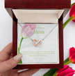 To My Mother - Choice of Beautiful Silver Necklaces in a Mahogany Gift Box with a Custom Message Card - Gift from Son / Daughter For Mum