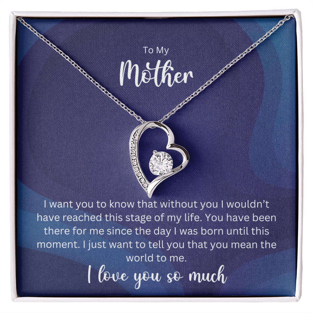 To My Mother - Sterling Silver Necklace Personalised Gift With A Custom Message Card - Gift from Son / Daughter For Mum