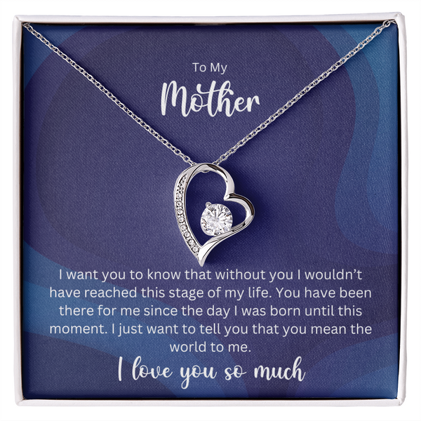 To My Mother - Sterling Silver Necklace Personalised Gift With A Custom Message Card - Gift from Son / Daughter For Mum