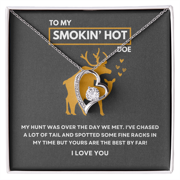Funny Gift For Her - Sterling Silver Necklace - Smokin Hot Doe - Personalized  Hunting Themed Gift for Wife