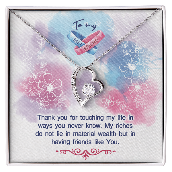 To My Best Friend - Love Heart Necklace Gift Boxed For your Bestie
