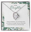 Silver Heart Necklace For Daughter -Gift Jewellery from Mum, Dad with Message Card & Gift Box