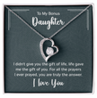 To My Bonus Daughter Beautiful Heart Necklace for Daughter-In-Law