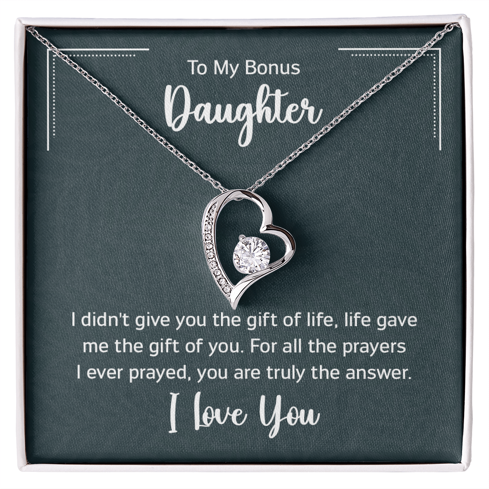 To My Bonus Daughter Beautiful Heart Necklace for Daughter-In-Law