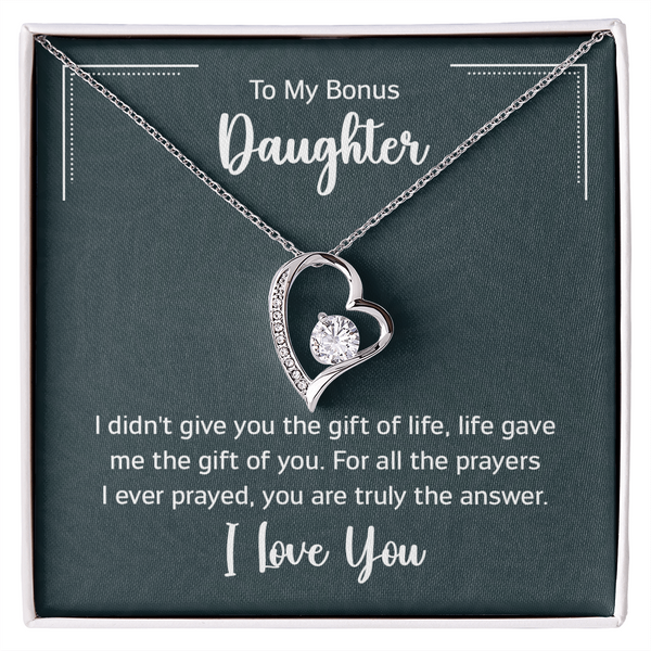 To My Bonus Daughter Beautiful Heart Necklace for Daughter-In-Law