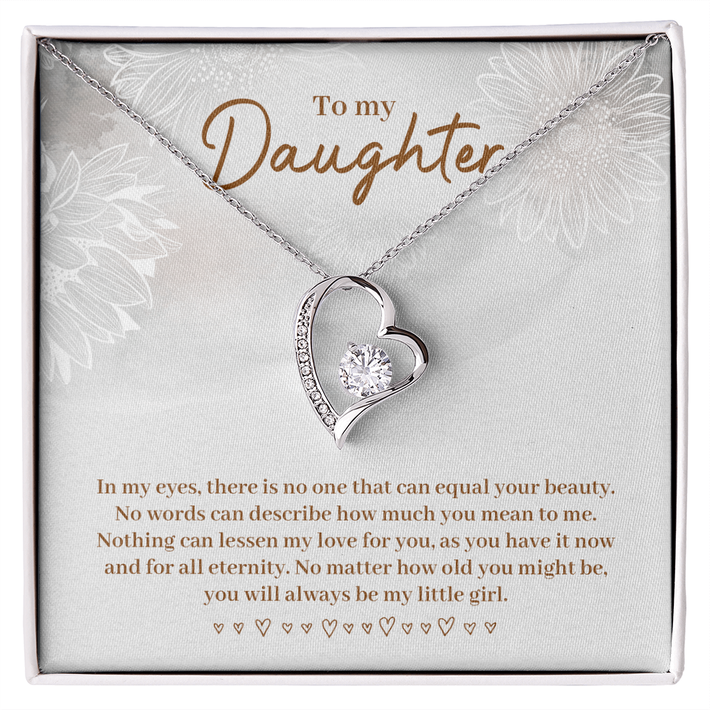 To My Daughter Beautiful Silver Heart Necklace Gift Boxed Gift For Daughter