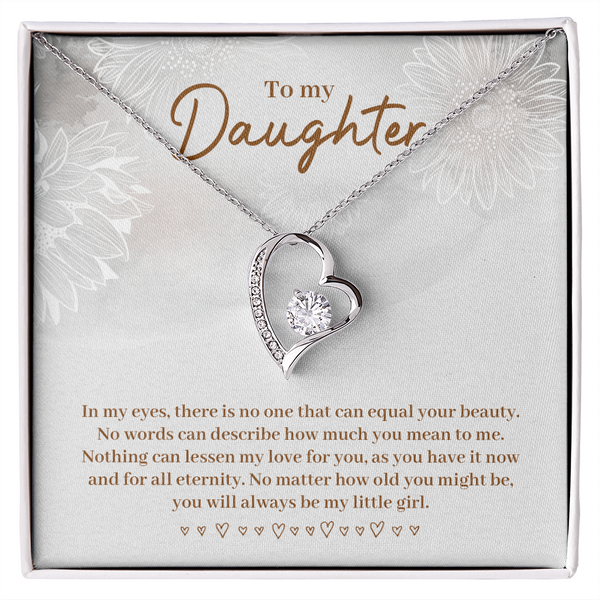 To My Daughter Beautiful Silver Heart Necklace Gift Boxed Gift For Daughter