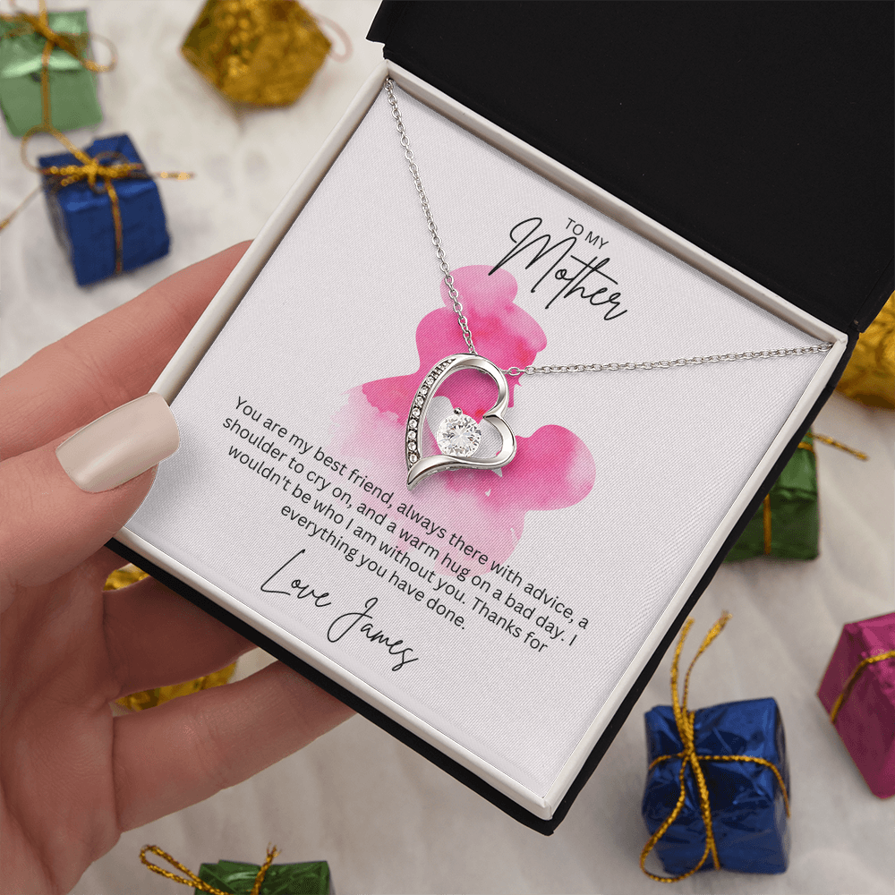 To My Mother Heart Shape Necklace Beautifully Gift Boxed
