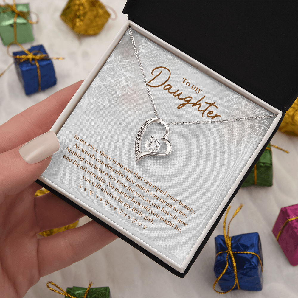 To My Daughter Beautiful Silver Heart Necklace Gift Boxed Gift For Daughter