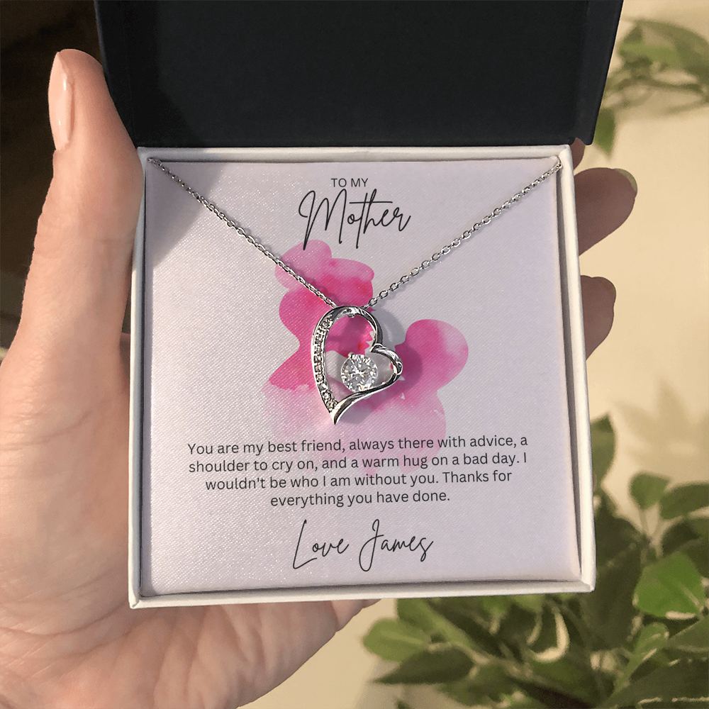 To My Mother Heart Shape Necklace Beautifully Gift Boxed