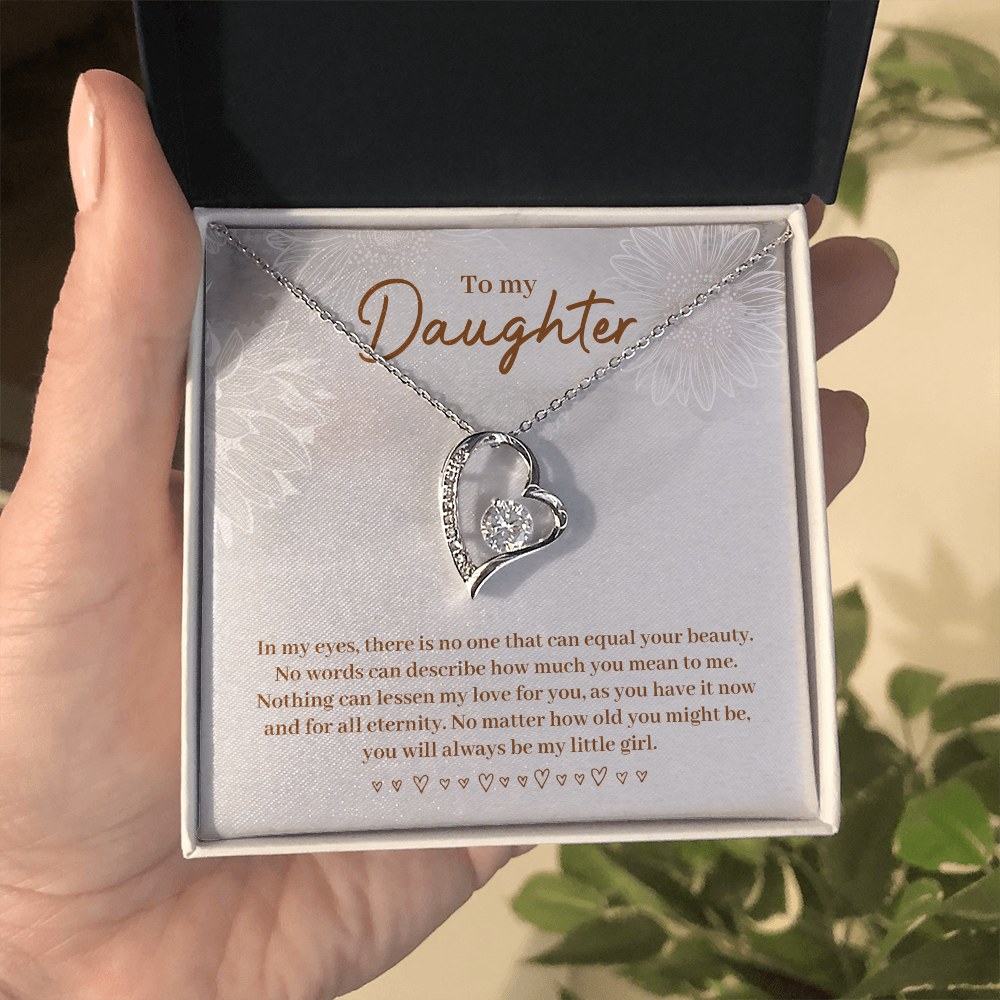 To My Daughter Beautiful Silver Heart Necklace Gift Boxed Gift For Daughter