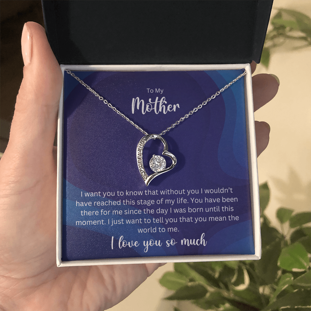 To My Mother - Sterling Silver Necklace Personalised Gift With A Custom Message Card - Gift from Son / Daughter For Mum