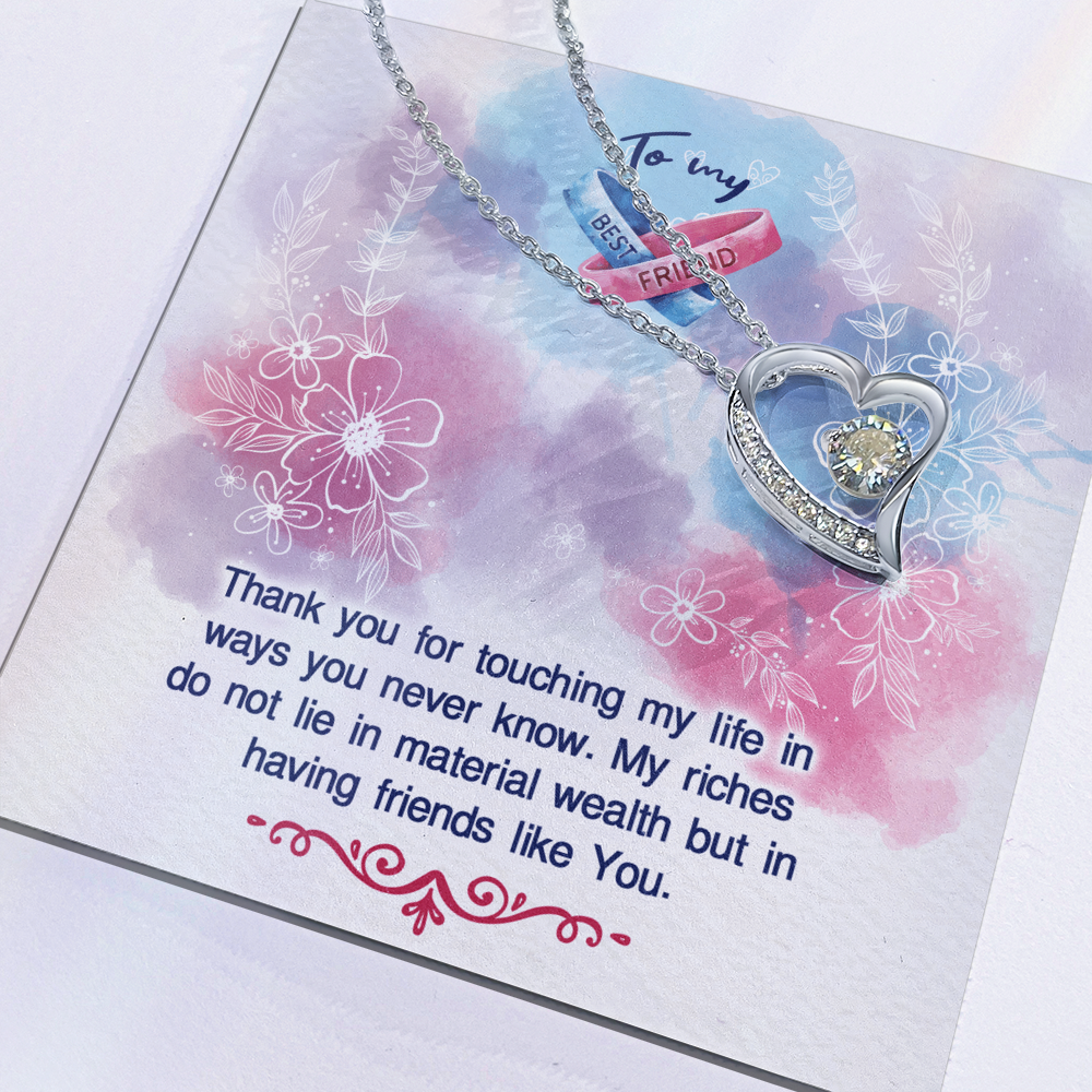 To My Best Friend - Love Heart Necklace Gift Boxed For your Bestie