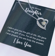 To My Bonus Daughter Beautiful Heart Necklace for Daughter-In-Law