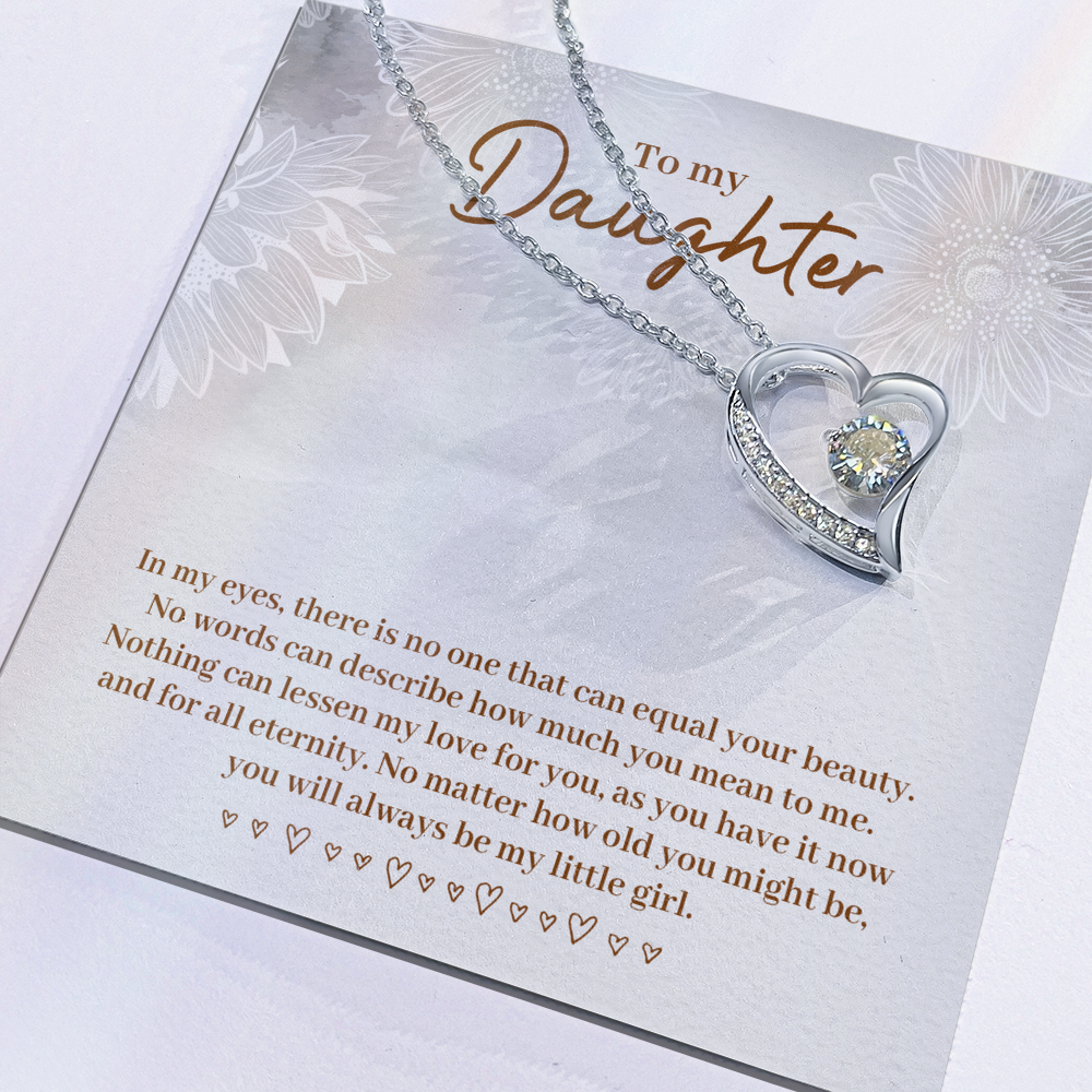 To My Daughter Beautiful Silver Heart Necklace Gift Boxed Gift For Daughter