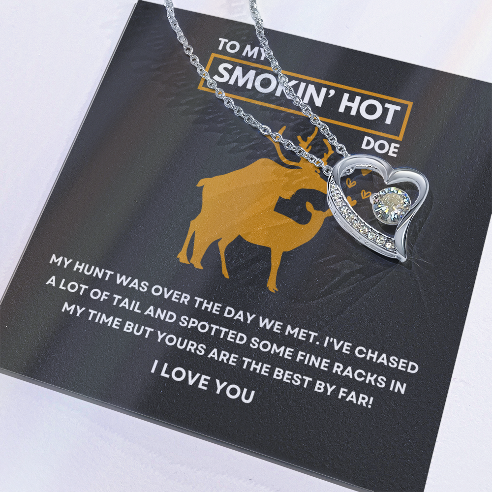 Funny Gift For Her - Sterling Silver Necklace - Smokin Hot Doe - Personalized  Hunting Themed Gift for Wife