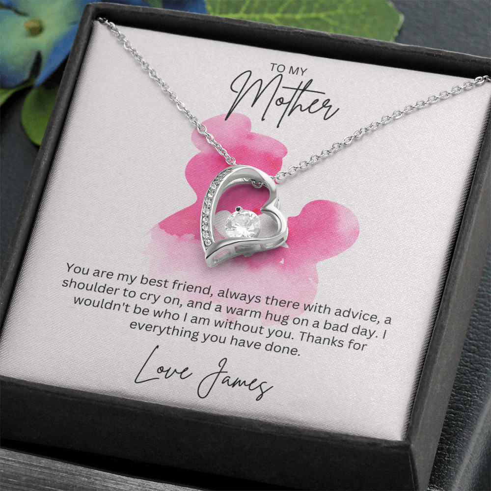 To My Mother Heart Shape Necklace Beautifully Gift Boxed